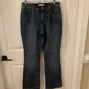 CHICOS Platinum Denim Jeans Womens Size 0.5‎  Rhinestone Pockets 30x32 Stretch